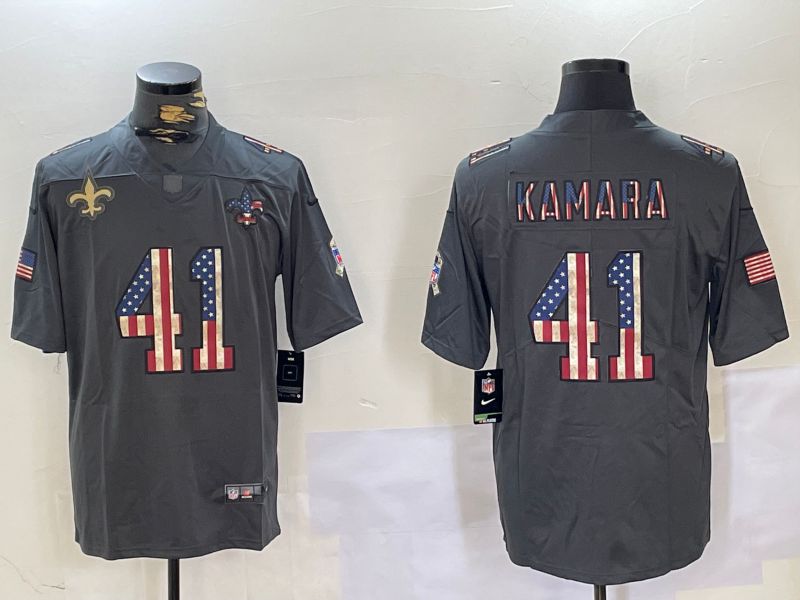 Men New Orleans Saints #41 Kamara Grey 2024 Nike National Flag Limited NFL Jersey style 4->new orleans saints->NFL Jersey